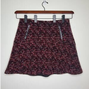 Ann Taylor red white black wool blend skirt - 12p 12 petite